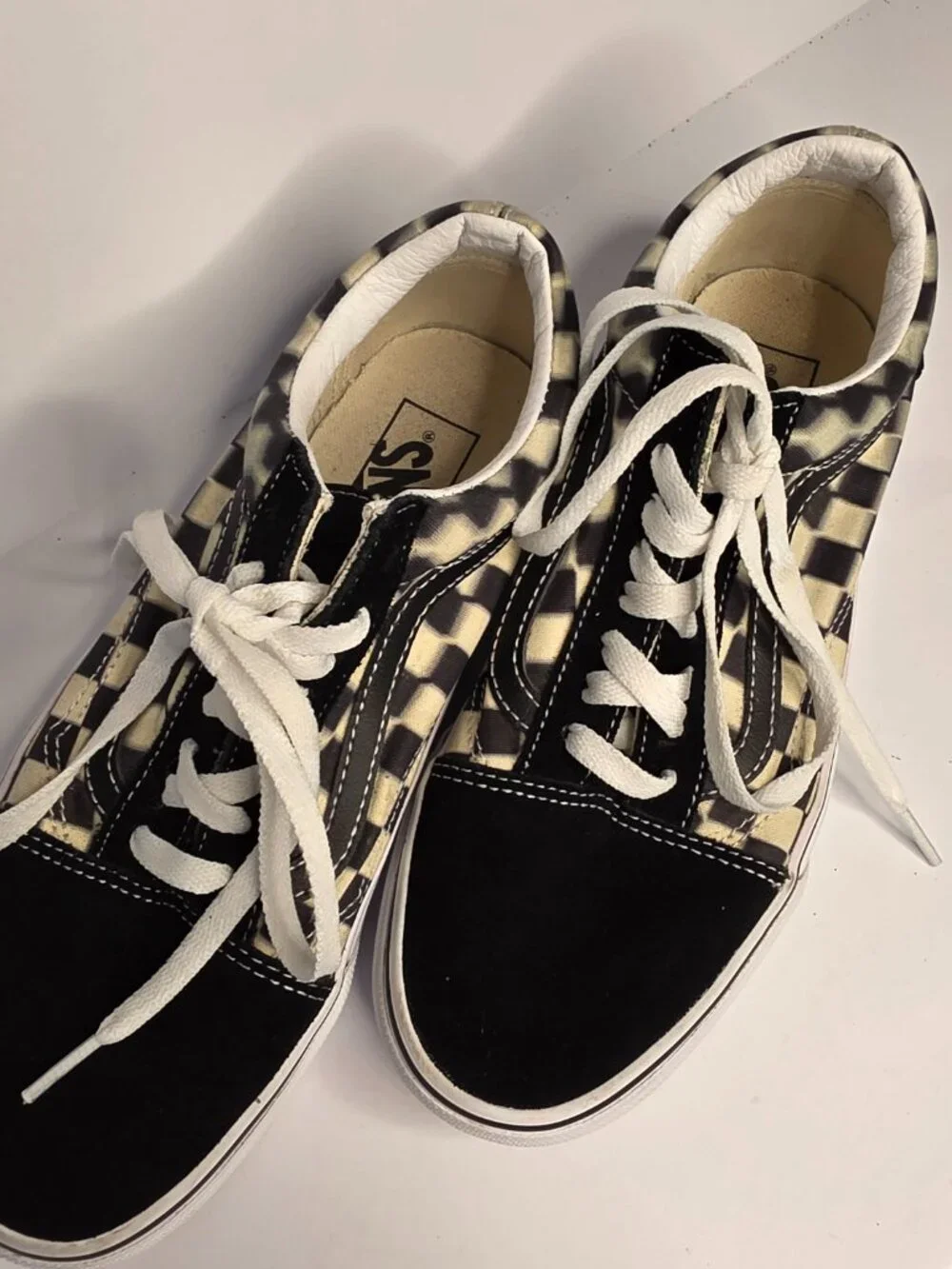 Vans Old Skool Blur Check Distorted Checkerboard Sneakers, Men's 7.5, Women's 9